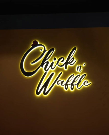 Chick n' Waffle illuminated wall sign
