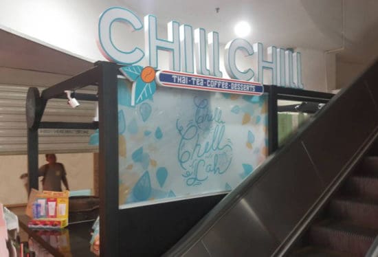Chill Chill box up lettering signage